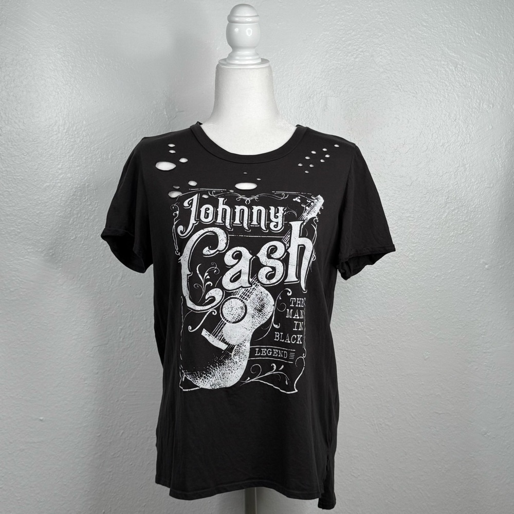 Johnny Cash Black Graphic T-Shirt